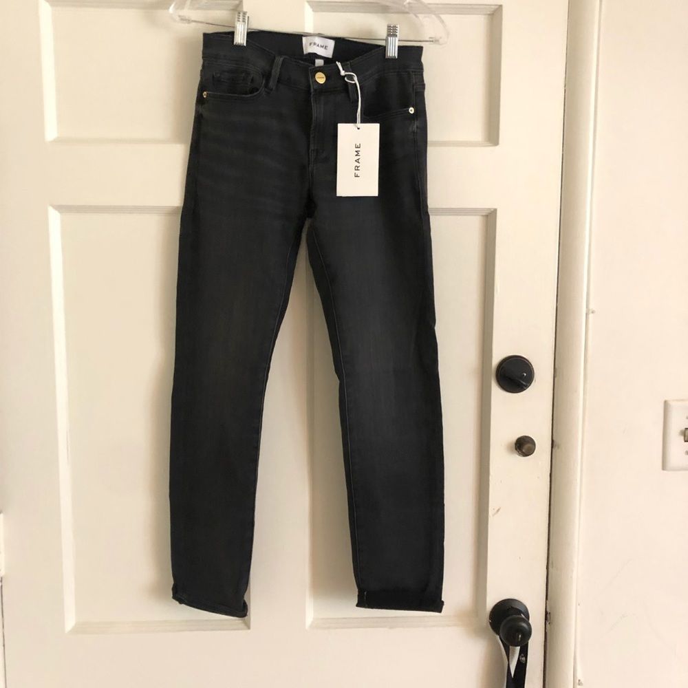 Frame Le Garçon black denim jeans